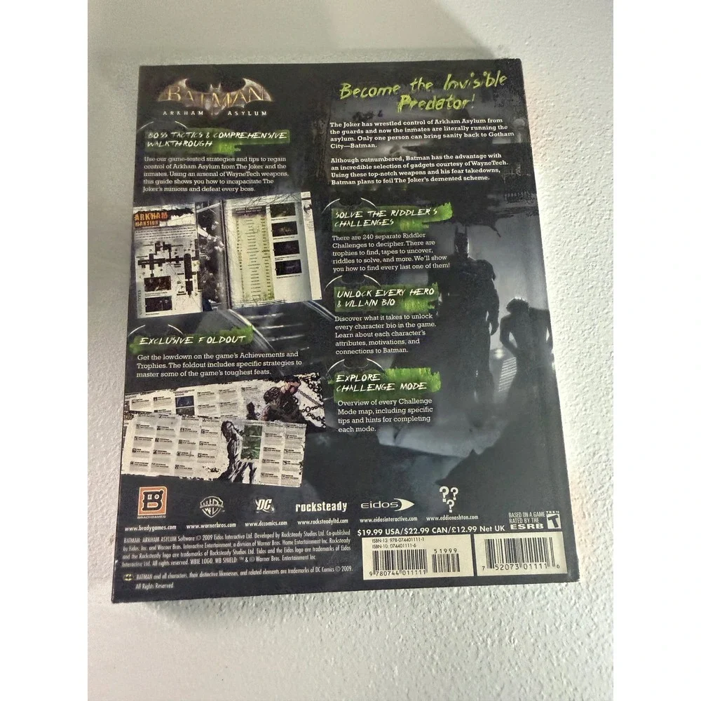 Batman Arkham Asylum BradyGames Signature Series Strategy Guide Doug Walsh 2009